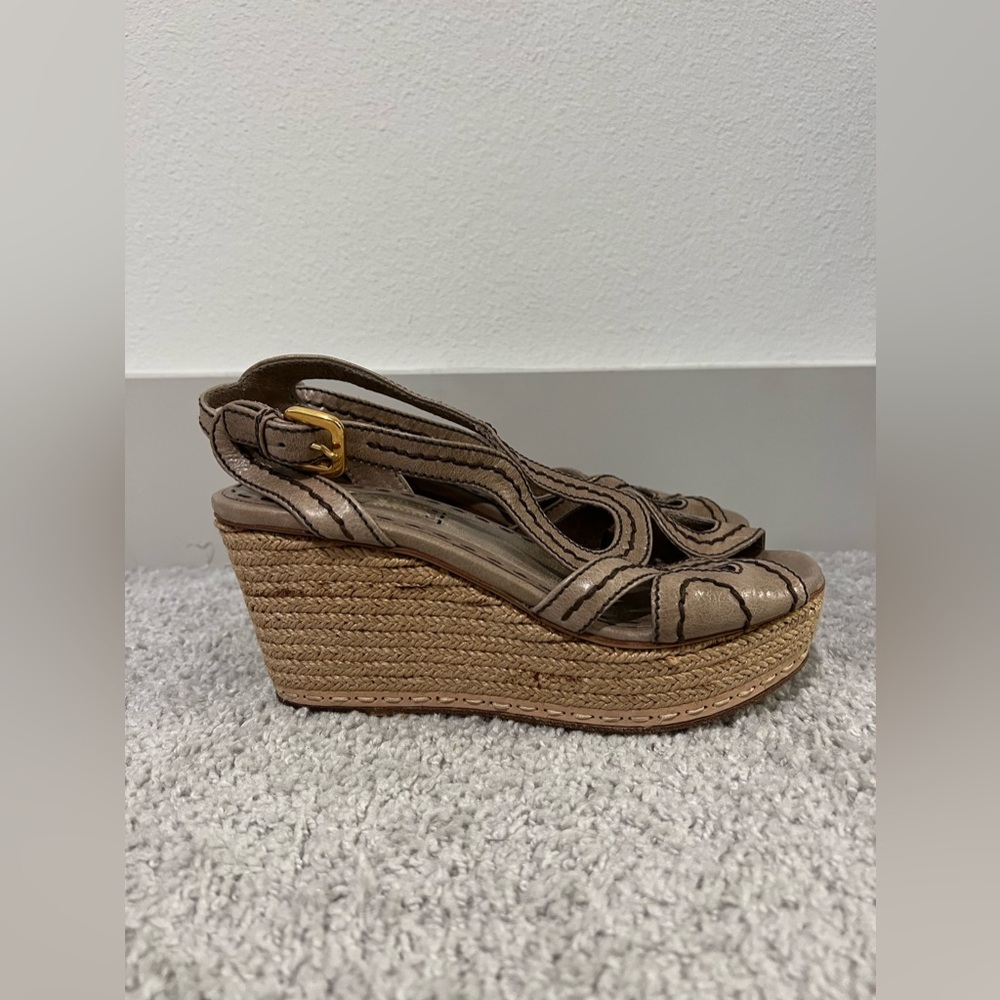 PRADA  vintage‎ wedge heels open toe with amazing details ! - Picture 13 of 15